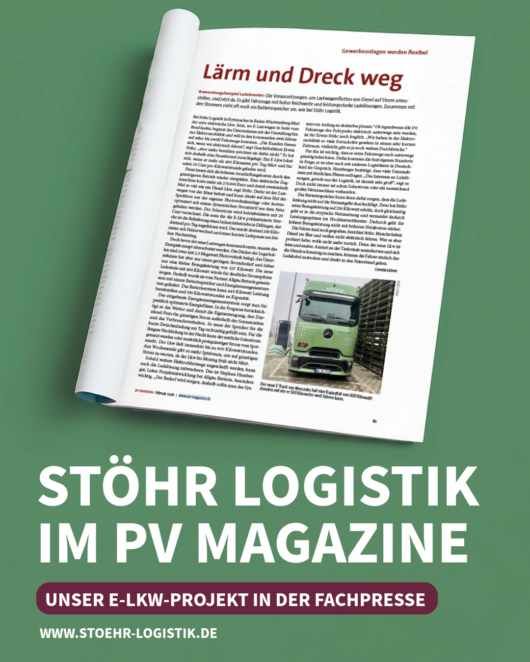 Neuigkeit: Stöhr Logistik im pv magazine